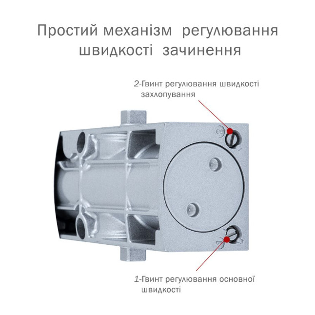 Дотягувач накладний RYOBI 1200 D-1200 SILVER STD_ARM EN_2/3/4 80кг 1100мм