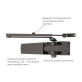 Дотягувач накладний RYOBI 1200 D-1200 METALLIC_BRONZE STD_ARM EN_2/3/4 80кг 1100мм