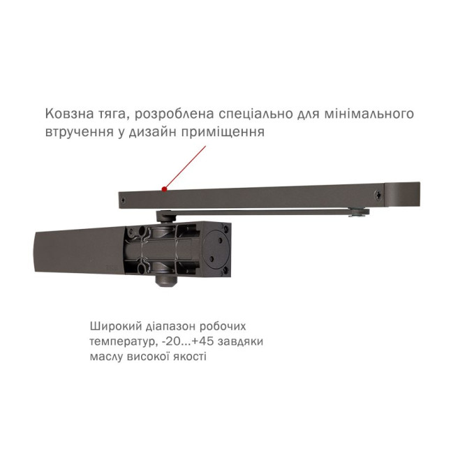 Дотягувач накладний RYOBI 1200 D-1200T METALLIC_BRONZE BC SLD_HO_ARM EN_3 60кг 950мм Дотягувач накладний RYOBI 1200 D-1200T METALLIC_BRONZE BC SLD_HO_ARM EN_3 60кг 950мм
