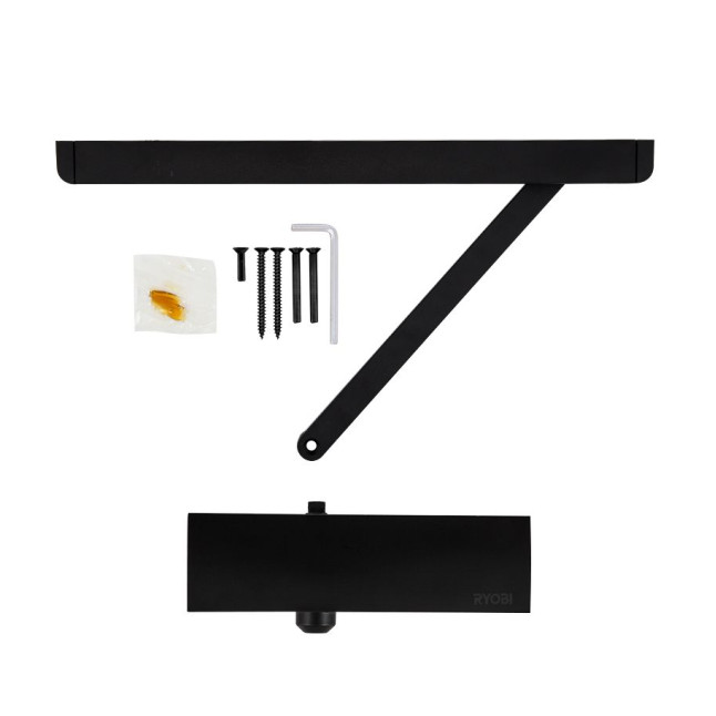 Доводчик накладной RYOBI 1200 D-1200T BLACK BC SLD HO ARM EN 3 60кг 950мм Доводчик накладной RYOBI 1200 D-1200T BLACK BC SLD HO ARM EN 3 60кг 950мм