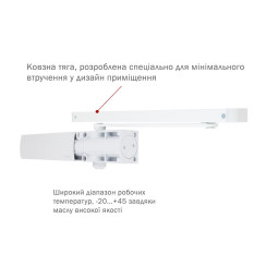 Доводчик накладной RYOBI 1200 D-1200T WHITE BC SLD HO ARM EN 3 60кг 950мм  Доводчик накладной RYOBI 1200 D-1200T WHITE BC SLD HO ARM EN 3 60кг 950мм