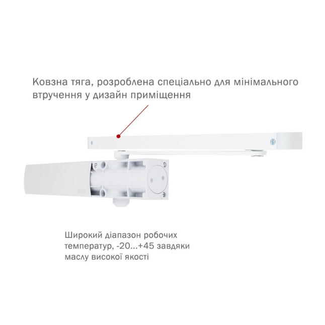 Дотягувач накладний RYOBI 1200 D-1200T WHITE BC SLD_HO_ARM EN_3 60кг 950мм Дотягувач накладний RYOBI 1200 D-1200T WHITE BC SLD_HO_ARM EN_3 60кг 950мм