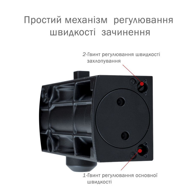 Дотягувач накладний RYOBI 1200 D-1200 GREY_ANTHRACITE STD_ARM EN_2/3/4 80кг 1100мм