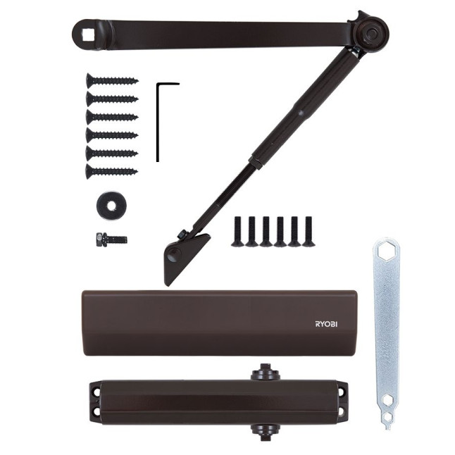 Доводчик накладной RYOBI 2550 DS-2550 DARK BRONZE BC STD HO ARM EN 1-4 до 80кг 1100мм 