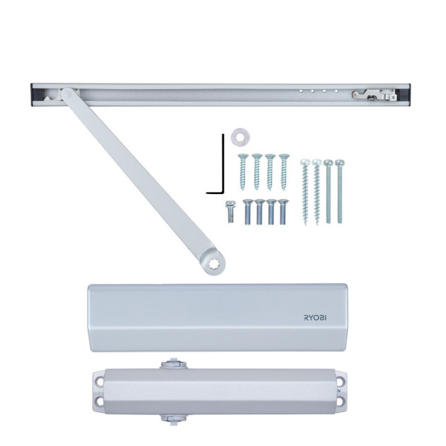 Доводчик накладной RYOBI 2550 DS-2550T SILVER BC SLD HO ARM EN 1-2 до 45кг 900мм 
