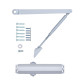 Дотягувач накладний RYOBI *1500 D-1504 SILVER STD_ARM EN_2/3/4 до_80кг 1100мм FIRE