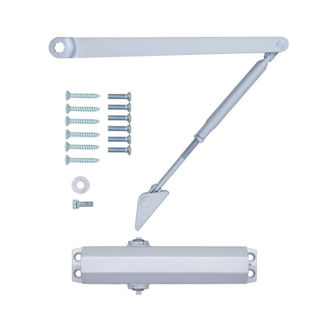 Доводчик накладной RYOBI *1500 D-1554 SILVER STD ARM EN 2/3/4 до 80кг 1100мм FIRE Доводчик накладной RYOBI *1500 D-1554 SILVER STD ARM EN 2/3/4 до 80кг 1100мм FIRE