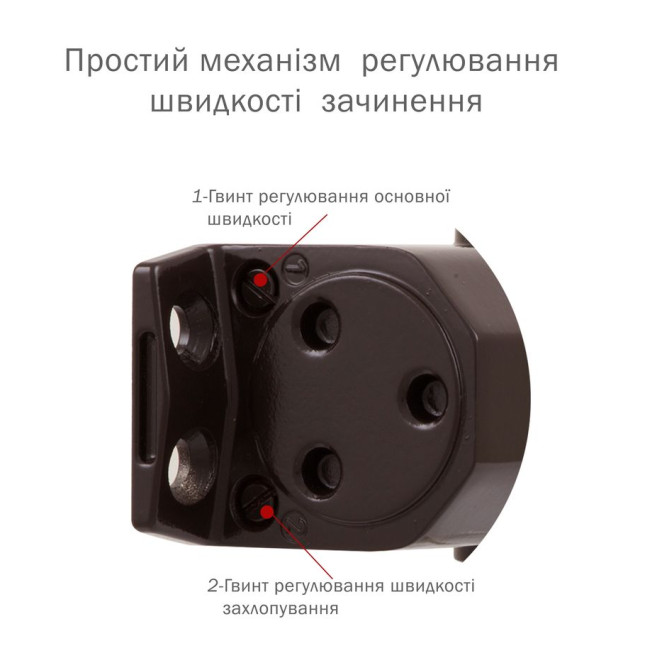 Доводчик накладной RYOBI 2000 D-2055V DARK BRONZE BC STD ARM EN 3/4/5 до 100кг 1250мм FIRE 