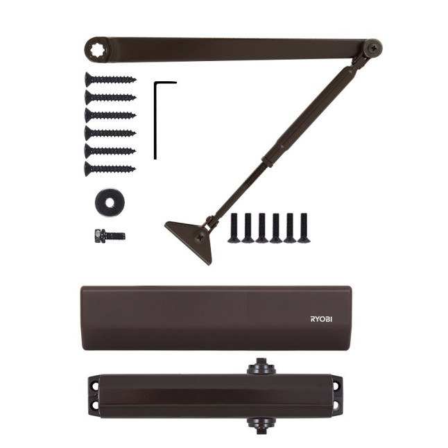 Доводчик накладной RYOBI 2000 D-2055V DARK BRONZE BC STD ARM EN 3/4/5 до 100кг 1250мм FIRE 