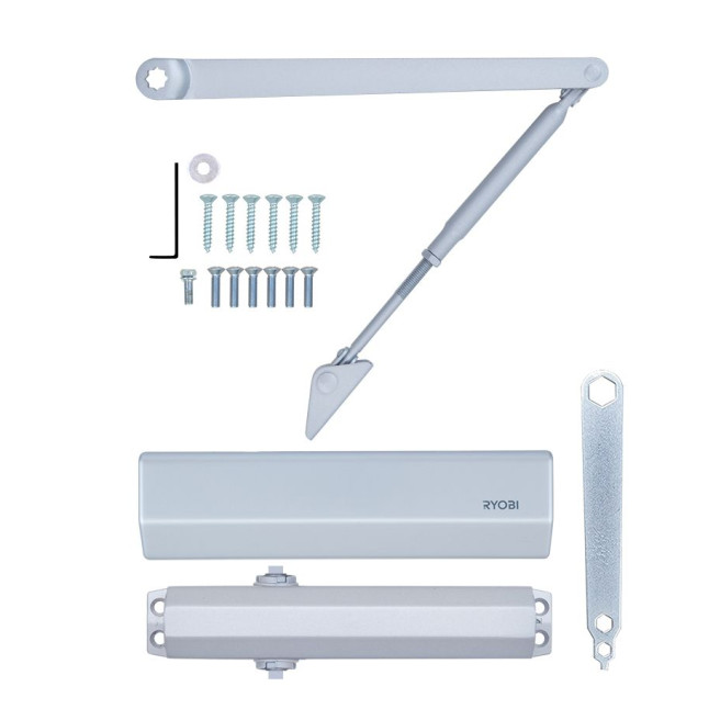 Доводчик накладной RYOBI 2000 D-2055V SILVER BC STD ARM EN 3/4/5 до 100кг 1250мм FIRE Доводчик накладной RYOBI 2000 D-2055V SILVER BC STD ARM EN 3/4/5 до 100кг 1250мм FIRE