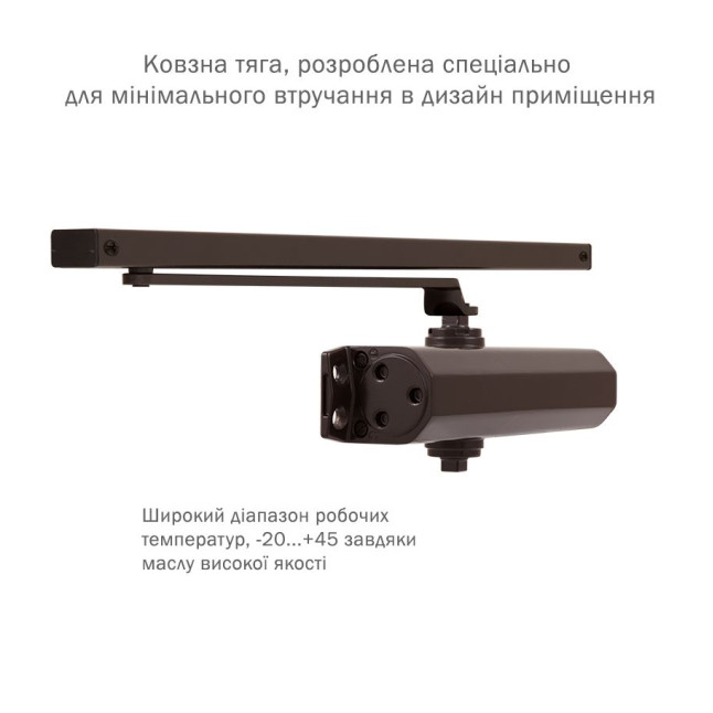 Доводчик накладной RYOBI 2000 D-2050T DARK BRONZE BC SLD ARM EN 3 60кг 950мм FIRE Доводчик накладной RYOBI 2000 D-2050T DARK BRONZE BC SLD ARM EN 3 60кг 950мм FIRE
