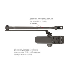 Доводчик накладной RYOBI * 9900 9903 SILVER BRONZ STD ARM EN 2 / 3 до 65кг 965мм  Доводчик накладной RYOBI * 9900 9903 SILVER BRONZ STD ARM EN 2 / 3 до 65кг 965мм