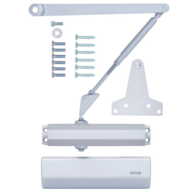 Доводчик накладной RYOBI * 1500 D-1554 Silver UNIV ARM EN 2 / 3/4 ДО 80КГ 1100мм FIRE Доводчик накладной RYOBI * 1500 D-1554 Silver UNIV ARM EN 2 / 3/4 ДО 80КГ 1100мм FIRE