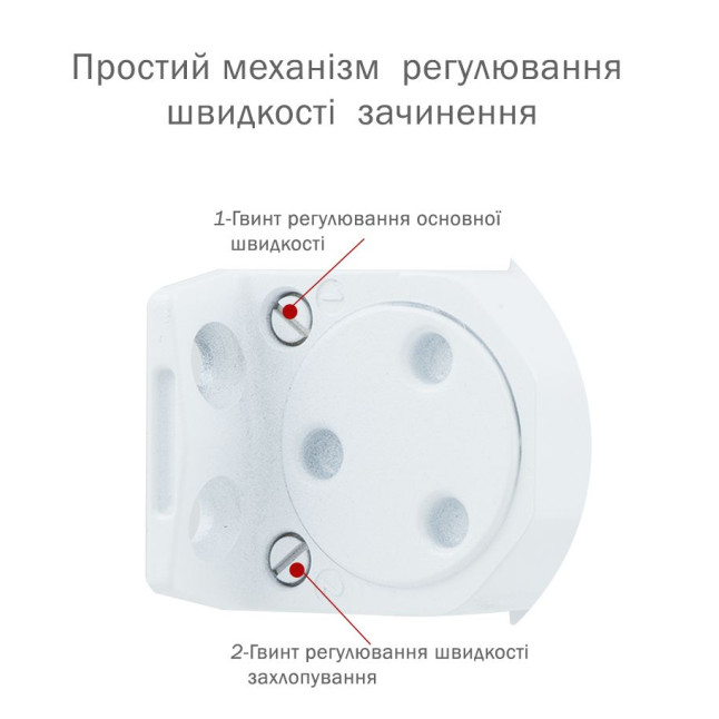 Дотягувач накладний RYOBI 2550 D-2550 GLOSSY_WHITE BC UNIV_ARM EN_1-4 до_80кг 1100мм FIRE