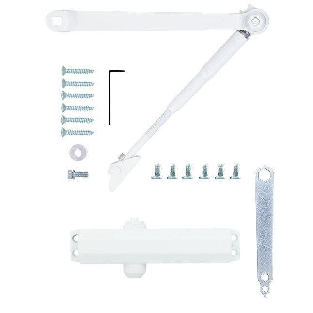Дотягувач накладний RYOBI *1500 DS-1504 GLOSSY_WHITE STD_HO_ARM EN_2/3/4 до_80кг 1100мм