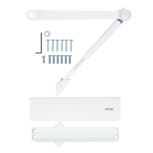 Доводчик накладной RYOBI 2550 DS-2550 GLOSSY WHITE BC STD HO ARM EN 1-4 до 80кг 1100мм 