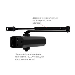 Дотягувач накладний RYOBI *1500 D-1554 BLACK STD_ARM EN_2/3/4 до_80кг 1100мм FIRE Дотягувач накладний RYOBI *1500 D-1554 BLACK STD_ARM EN_2/3/4 до_80кг 1100мм FIRE