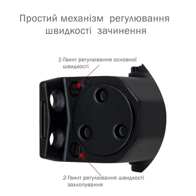 Дотягувач накладний RYOBI *1500 D-1554 BLACK STD_ARM EN_2/3/4 до_80кг 1100мм FIRE