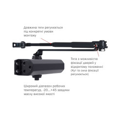 Дотягувач накладний RYOBI *1500 DS-1554 GREY_ANTHRACITE STD_HO_ARM EN_2/3/4 до_80кг 1100мм Дотягувач накладний RYOBI *1500 DS-1554 GREY_ANTHRACITE STD_HO_ARM EN_2/3/4 до_80кг 1100мм