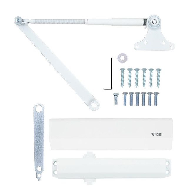 Доводчик накладной RYOBI 2000 DS-2055P GLOSSY WHITE BC PRL HO ARM EN 3/4 до 80кг 1100мм 