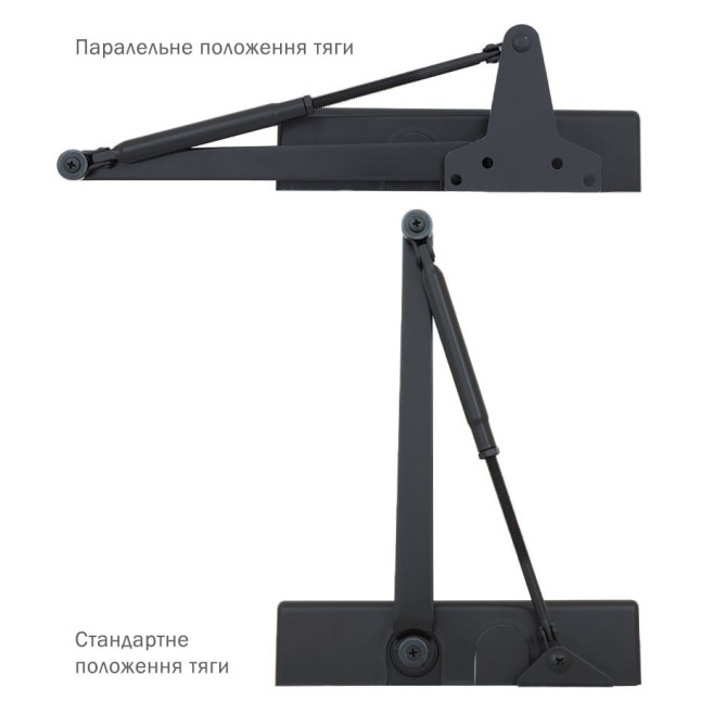 Дотягувач накладний RYOBI *1500 D-1554 GREY_ANTHRACITE UNIV_ARM EN_2/3/4 до_80кг 1100мм FIRE