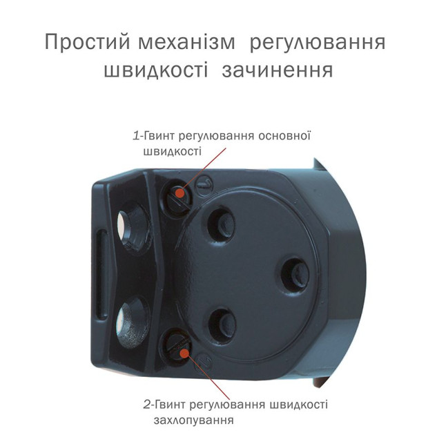 Дотягувач накладний RYOBI *1500 D-1554 GREY_ANTHRACITE UNIV_ARM EN_2/3/4 до_80кг 1100мм FIRE