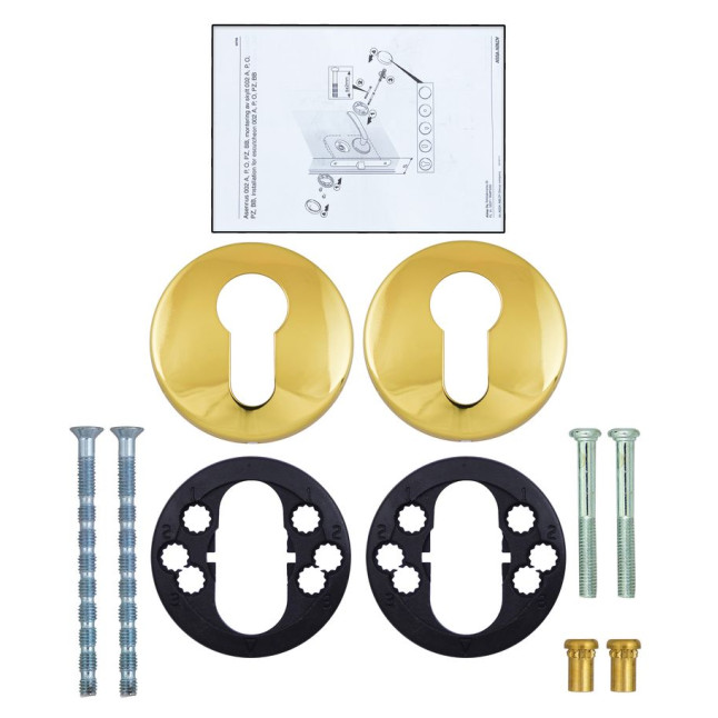 Щиток Abloy LH002 PZ ROUND латунь полированная 38-60мм универсальное MS Kila комплект Щиток Abloy LH002 PZ ROUND латунь полированная 38-60мм универсальное MS Kila комплект