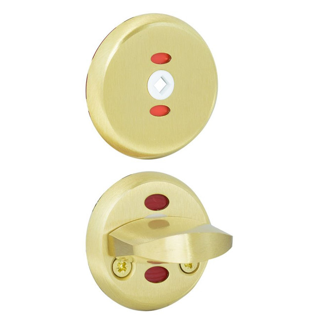 Щиток ABLOY 35+36 WC_FIN ROUND Латунь_мат 40мм наскрізь MS_HA Комплект, шток 5мм
