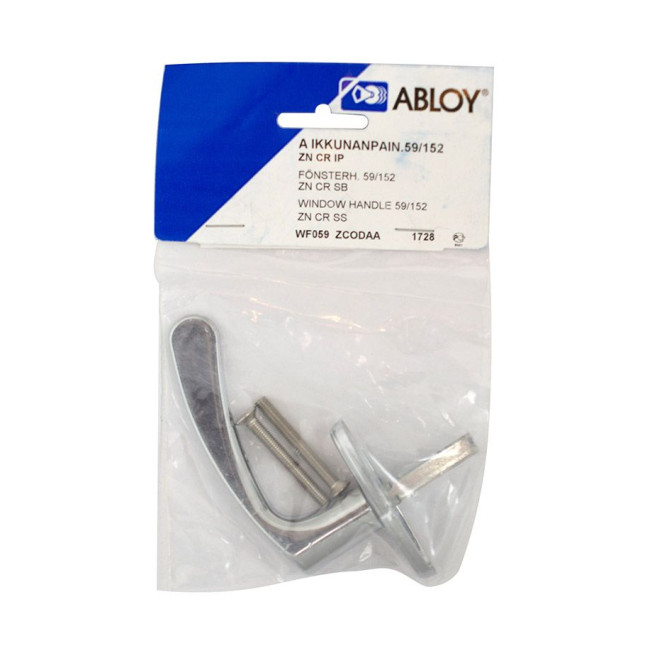 Ручка оконная Abloy 59/152 mov FIN FOR WINDOW Oval хром полированный накладные ZN CR внутренний Ручка оконная Abloy 59/152 mov FIN FOR WINDOW Oval хром полированный накладные ZN CR внутренний