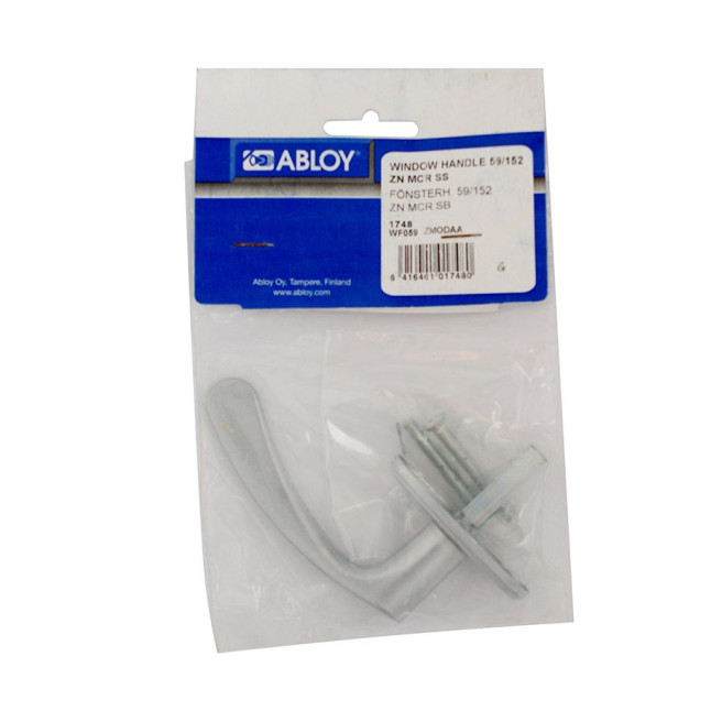 Ручка оконная Abloy 59/152 mov FIN FOR WINDOW Oval хром сатин накладные ZN HCR внутренний Ручка оконная Abloy 59/152 mov FIN FOR WINDOW Oval хром сатин накладные ZN HCR внутренний