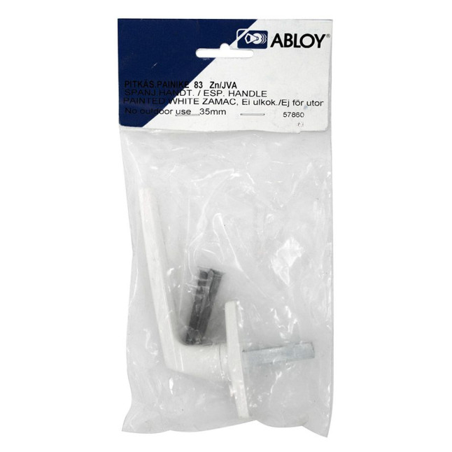 Ручка оконная Abloy DH83 mov FIN FOR WINDOW Plate краска белая насквозь ZN JVA внутренний, шток 8мм Ручка оконная Abloy DH83 mov FIN FOR WINDOW Plate краска белая насквозь ZN JVA внутренний, шток 8мм