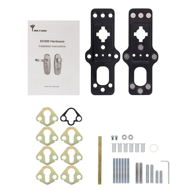Фурнітура захисна MUL-T-LOCK PLATINUM SH300 fix-mov DIN PLATE 85/90мм Нікель_сатин 50-55мм 3клас Platinum NICKEL_SATIN Комплект
