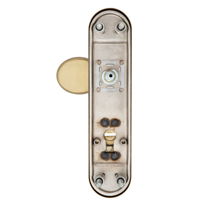 Фурнитура защитная ROSTEX *SOLID-PRO+ F fix-mov DIN PLATE 85мм нерж.сталь мат титан PVD 13мм 56-70мм 4клас Slza/Solid NEREZ MAT TI комплект