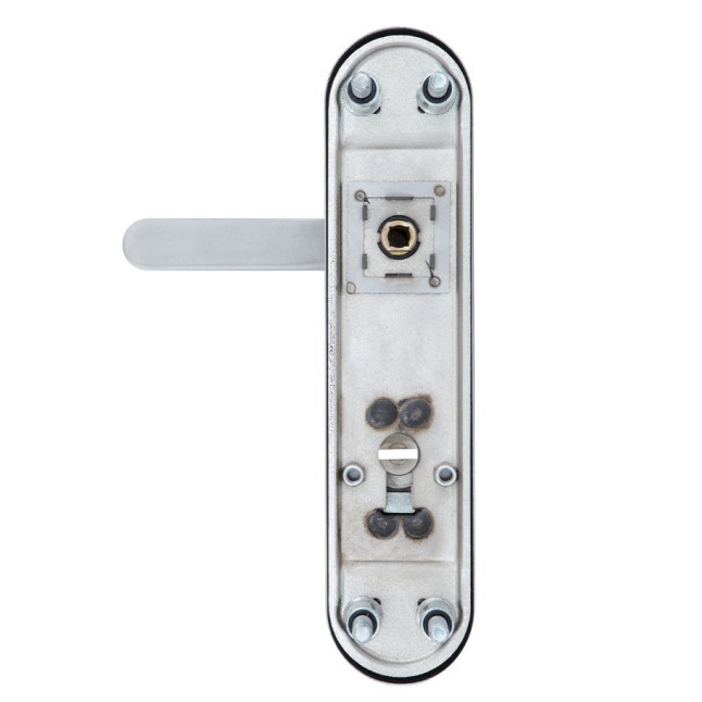 Фурнитура защитная ROSTEX *SOLID-PRO+ F mov-mov DIN PLATE 85мм нерж.сталь мат 13мм 56-70мм 4клас Solid NEREZ MAT комплект