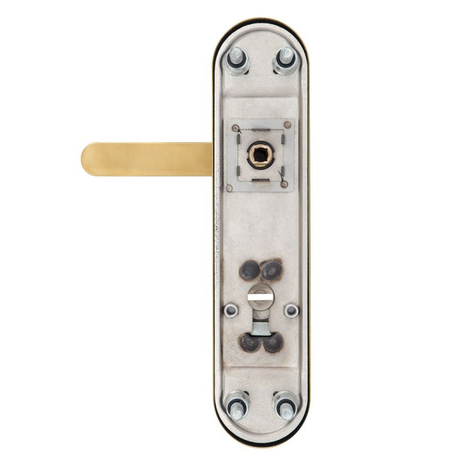 Фурнитура защитная ROSTEX *SOLID-PRO+ F mov-mov DIN PLATE 90мм нерж.сталь мат титан PVD 13мм 56-70мм 4клас Solid NEREZ MAT TI комплект