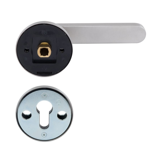 Фурнитура защитная ROSTEX *ROTONDUM R/S mov-mov DIN ROUND нерж.сталь мат 23мм 38-45мм 3клас Solid NEREZ MAT комплект, крепления ручки накладные