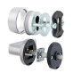 Фурнитура защитная ROSTEX *ROTONDUM R/S mov-mov DIN ROUND нерж.сталь мат 23мм 38-45мм 3клас Solid NEREZ MAT комплект, крепления ручки накладные