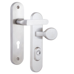 Фурнитура защитная ROSTEX *SOLID-PRO F fix-mov DIN PLATE 85мм нерж.сталь мат 13мм 38-52мм 3клас Slza/Solid NEREZ MAT комплект