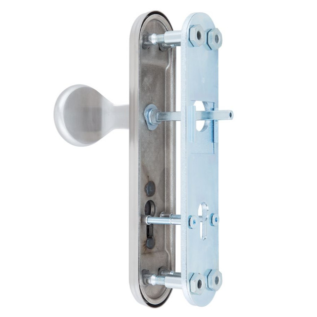 Фурнитура защитная ROSTEX *SOLID-PRO F fix-mov DIN PLATE 85мм нерж.сталь мат 13мм 38-52мм 3клас Slza/Solid NEREZ MAT комплект