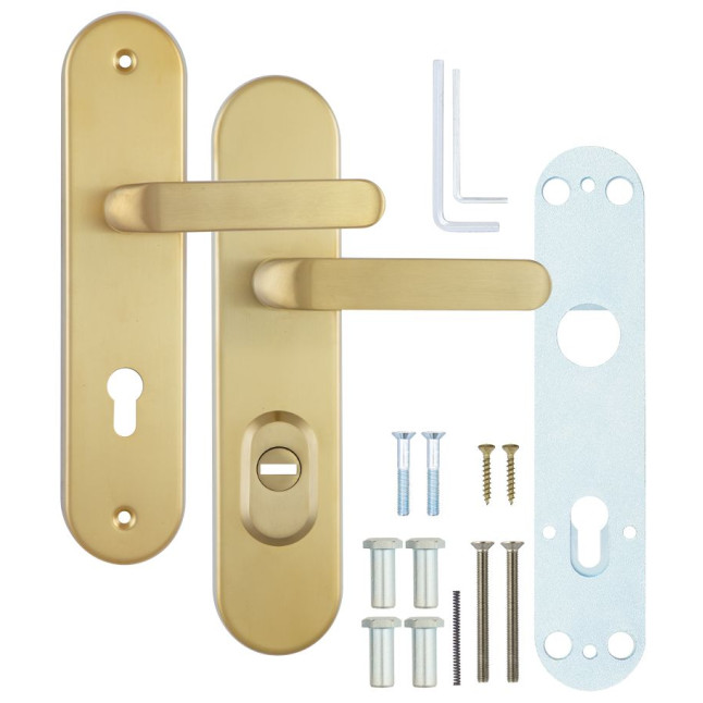 Фурнитура защитная ROSTEX *SOLID-PRO F mov-mov DIN PLATE 85мм нерж.сталь мат титан PVD 13мм 38-52мм 3клас Solid NEREZ MAT TI комплект