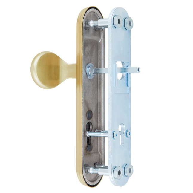 Фурнитура защитная ROSTEX *SOLID-PRO F fix-mov DIN PLATE 90мм нерж.сталь мат титан PVD 13мм 38-52мм 3клас Slza/Solid NEREZ MAT TI комплект