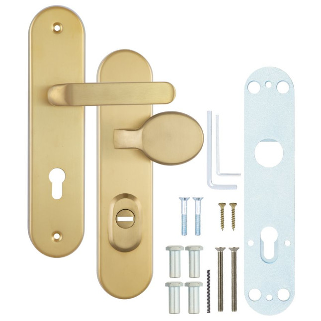 Фурнитура защитная ROSTEX *SOLID-PRO F fix-mov DIN PLATE 90мм нерж.сталь мат титан PVD 13мм 38-52мм 3клас Slza/Solid NEREZ MAT TI комплект