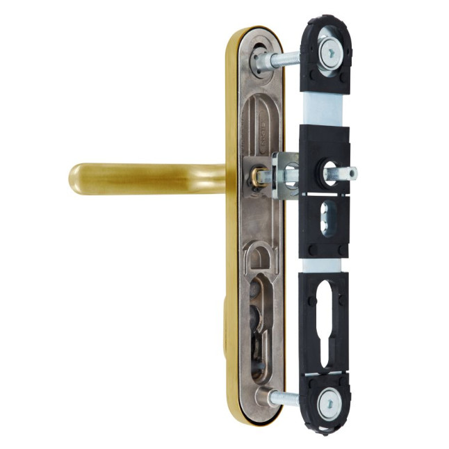 Фурнитура защитная ROSTEX EXСLUSIVE RX-40 mov-mov DIN PLATE 92мм нерж.сталь мат титан PVD 22мм 40-50мм 3клас Ovalne/Exclusive NEREZ MAT комплект