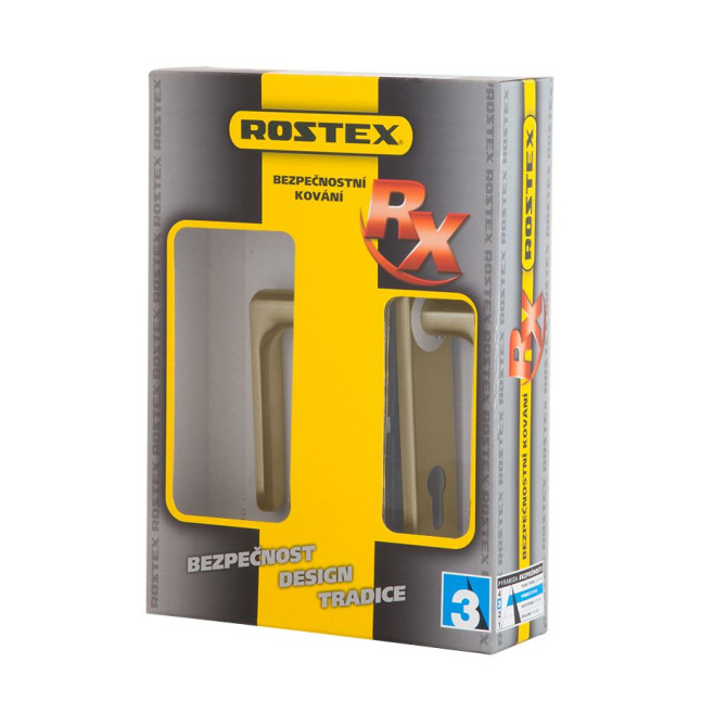 Фурнитура защитная ROSTEX EXСLUSIVE RX-40 mov-mov DIN PLATE 92мм нерж.сталь мат титан PVD 22мм 40-50мм 3клас Ovalne/Exclusive NEREZ MAT комплект