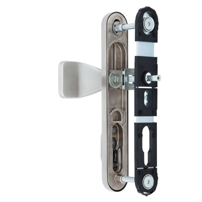 Фурнитура защитная ROSTEX EXСLUSIVE RX-40 fix-mov DIN PLATE 85мм нерж.сталь мат 22мм 40-50мм 3клас Ovalne/Exclusive NEREZ MAT комплект с подвижным винтом