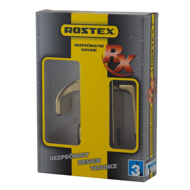 Фурнитура защитная ROSTEX EXСLUSIVE RX-40 fix-mov DIN PLATE 85мм титан PVD 22мм 40-50мм 3клас Ovalne/Exclusive TI комплект