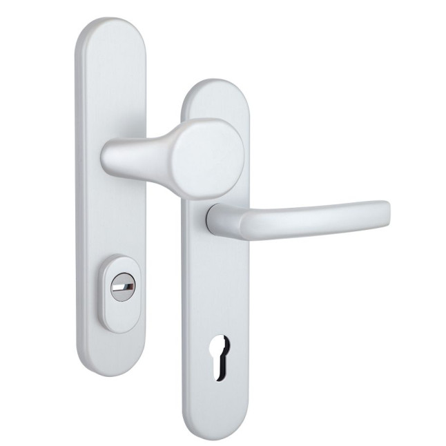 Фурнитура защитная Rostex Adlo Alufest EL1 fix-mov DIN Plate 90мм алюминий серебристый 22мм 40-50мм 3клас Oval/Adlo ALU комплект
