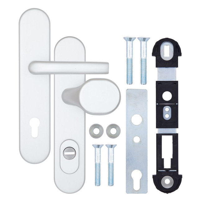 Фурнитура защитная Rostex Adlo Alufest EL1 fix-mov DIN Plate 90мм алюминий серебристый 22мм 40-50мм 3клас Oval/Adlo ALU комплект