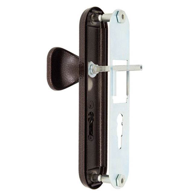 Фурнитура защитная ROSTEX UNIVERSAL R fix-mov DIN PLATE 85мм краска коричневая антик 22мм 71-85мм 3клас Ovalne/Baryt BROWN комплект