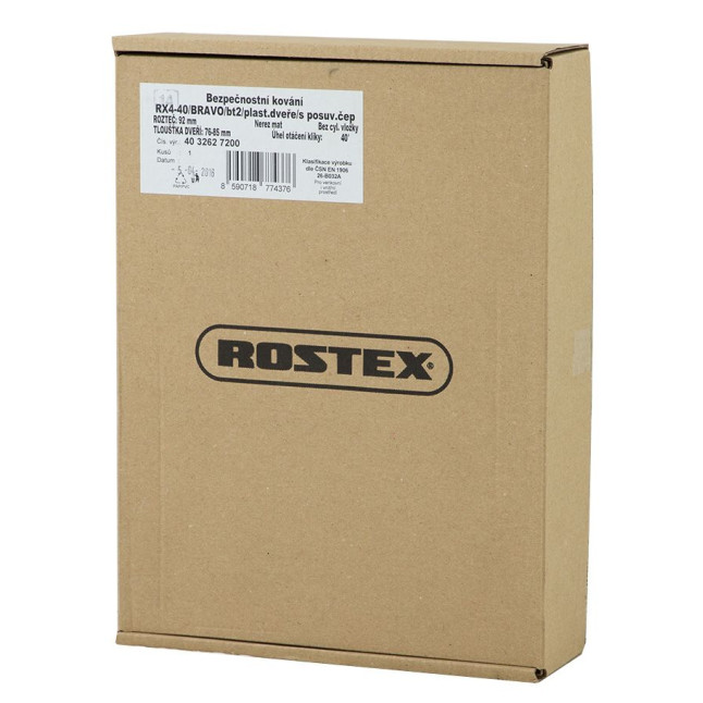 Фурнитура защитная ROSTEX BRAVO RX-40 mov-mov DIN PLATE 92мм нерж.сталь мат 22мм 76-85мм 2клас Bravo NEREZ MAT комплект